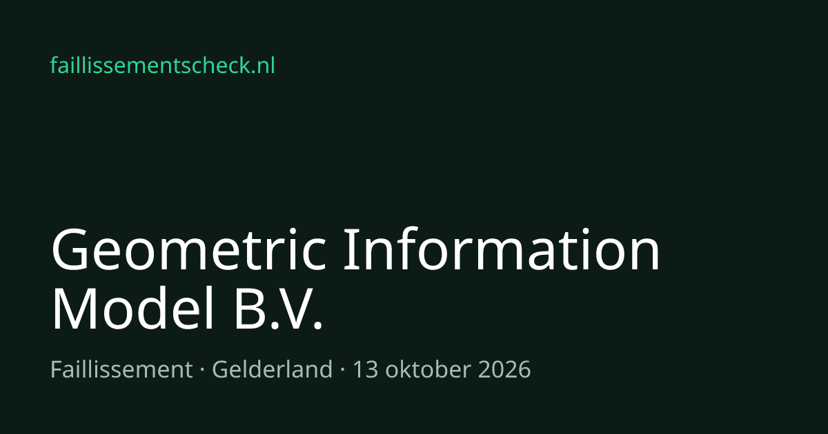 Geometric Information Model B.V. is failliet